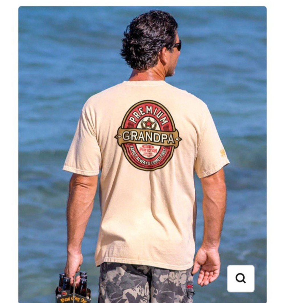 Crazy Shirts Mens XL NEW Beer Dyed Premium Grandpa Short Sleeve Graphic Tee